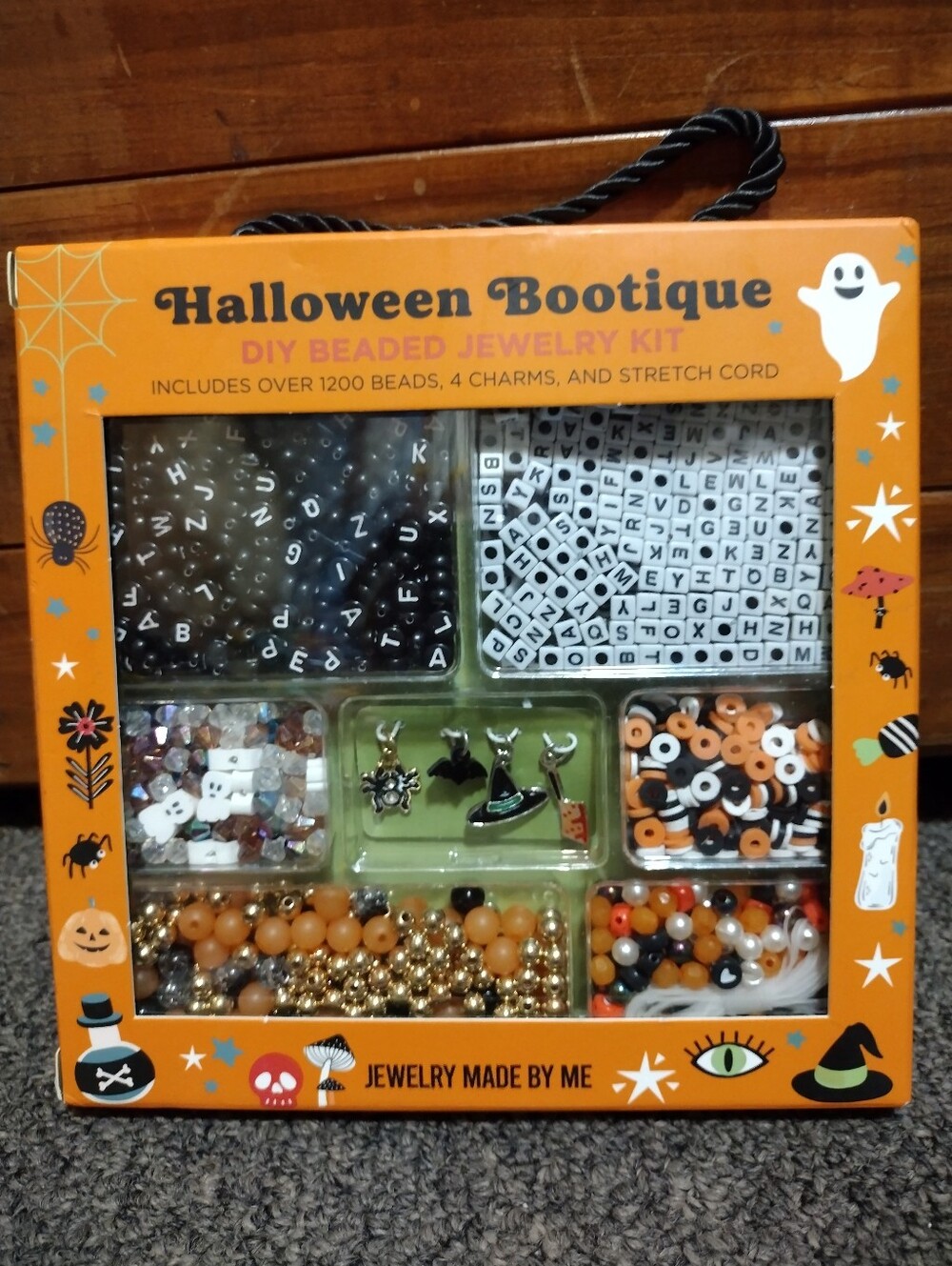 Kids Beaded Jewelry Kit - Orange & Black
